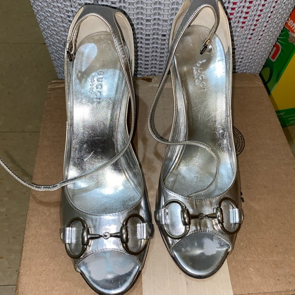 GUCCI HORSE-BIT WEDGES SHOES - Picture 1 of 5